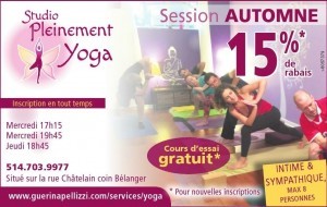 Guerina Pellizzi - Studio Pleinement Yoga - Cours automne 2015